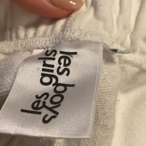 EUC LES GIRLS LES BOYS Ultimate Fit Sweats Loose Off-White Jogger Pants - Picture 4 of 8